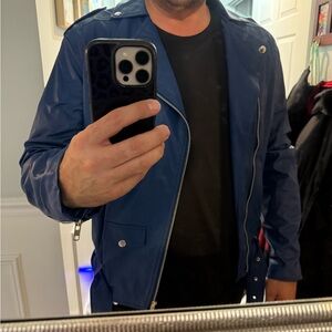 Men's Stylish Blue Biker Jacket